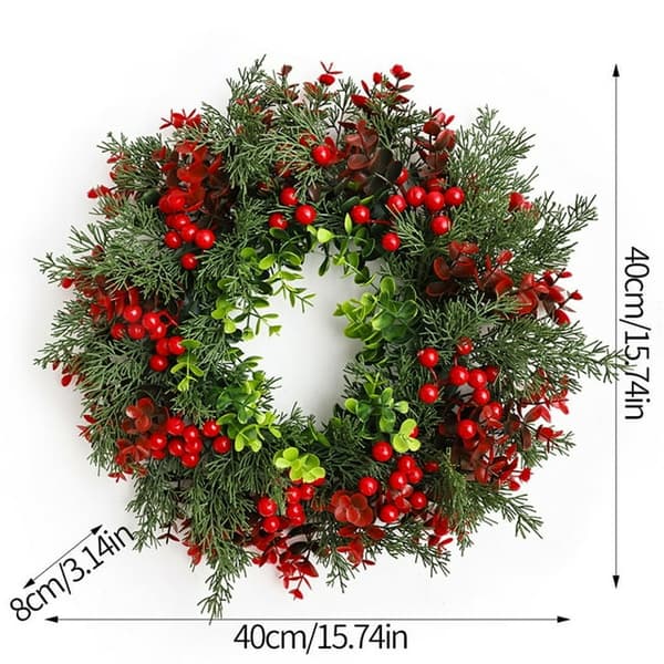 Julkrans i flätverk, dörr- och vägghängning, skyltfönsterdekoration, present.