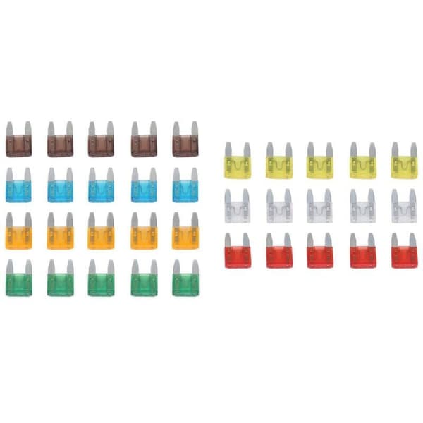 35-pack blandade miniflatstiftssäkringar 5 7.5 10 15 20 25 30 Ampere för bil