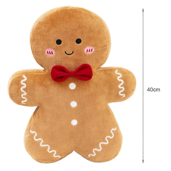 Ullplyschdocka Julgran Pepparkaksgubbe Dockkudde Mjuk Soffkudde Prydnad Fluffig Gosedjurskudde Leksak Julhelg Glad C