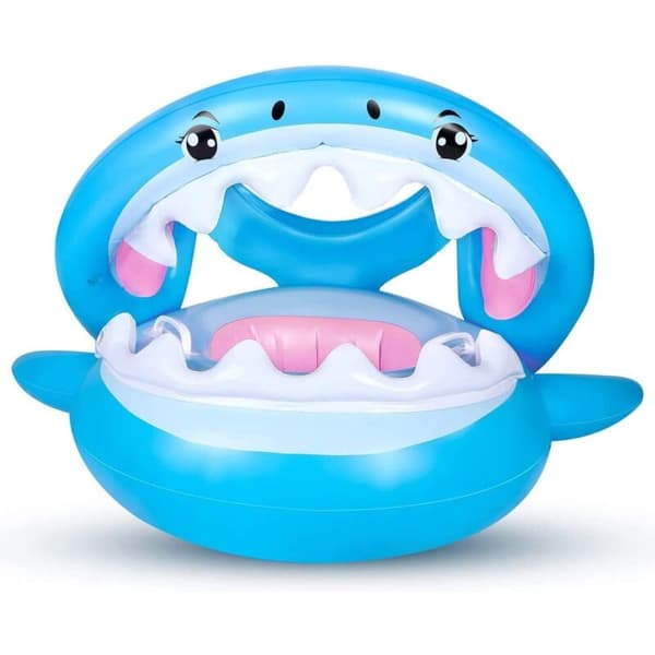 Baby PVC Pool Float Småbarnsflottar med uppblåsbar kapell Haj Spädbarns Pool Float för barn 6-36 månader