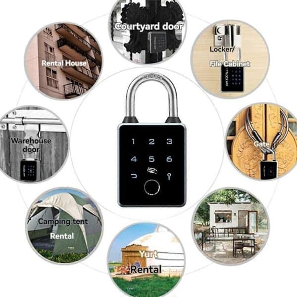 TTLOCK Smart hänglås. App-kontrollerat. Vattentätt. Lösenord. RFID-smartkort