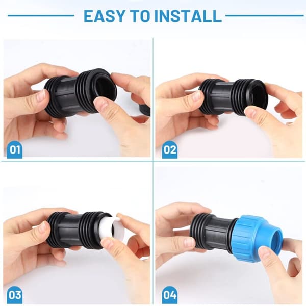 PP-koppling för 25 mm PE-rör. Plast PE-koppling, rak PP-anslutning för vattenrör, PPR PE PVC-röranslutningskoppling. 3 stycken