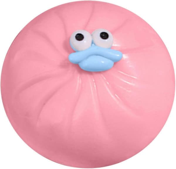 Färgglad Dumpling Klämleksak — Sensorisk Stresslindrande Klämboll — Mjuk, Klämbar Stresslindrande Deg (rosa)