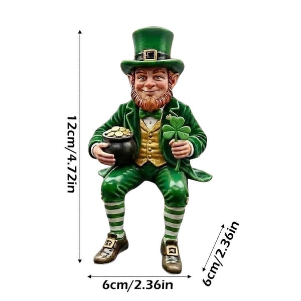 Goblinprydnader, Lyckoklöver dekorativa prydnader, Irländska klövergoblinprydnader, festdekorationSåld:Zhenfeng 3