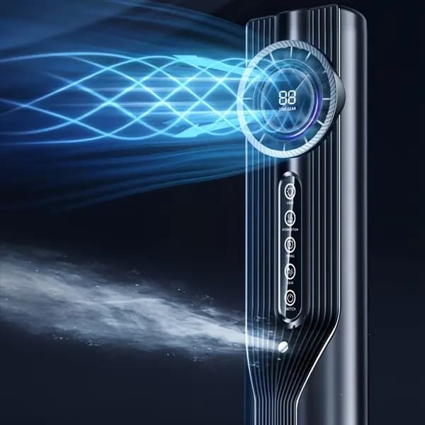 3-i-1 bärbar luftkonditionering, 100 ml evaporativ miniluftkonditionering, 6-växlad skrivbordsfläkt, 6-timmars timer, USB-driven.