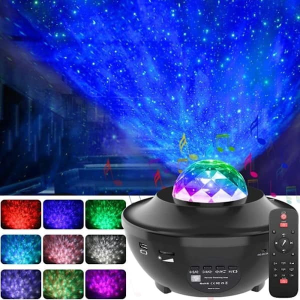 Stjärnhimmelprojektor/Rymdlampa med Bluetooth-högtalare