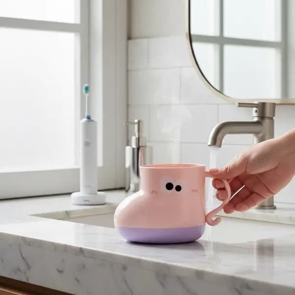 Söt skosformad munsköljningsmugg, 450 ml, tecknad design, lämplig för barn, par och studenter, för hem- och studenthemsbruk, rosa.