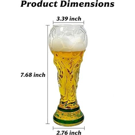 Ölglas för VM 2026 – 500 ml kapacitet – Ikonisk trofédesign – Premiumkvalitetsglas