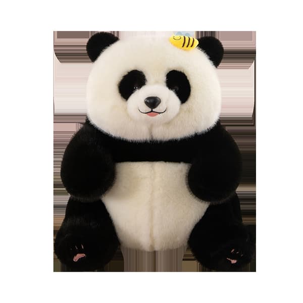 Mjuk söt bi-panda-docka plyschleksak, födelsedagspresent