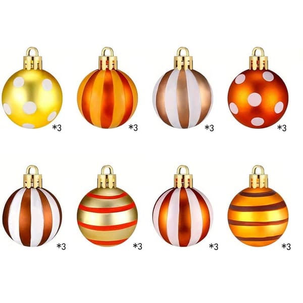 24-pack 3 cm julhängande kula, hållbar plast, vinterhelg DIY-dekor.