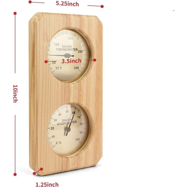 Bastu termometer och hygrometer 2 i 1. Vertikal indikator. Mäter inomhustemperatur och luftfuktighet för bastu.