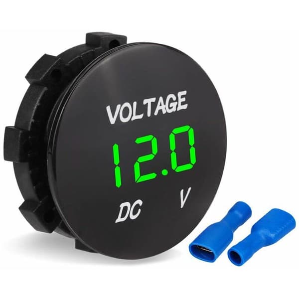 DC 12V-24V LED Digital Voltmeter för Bil, Motorcykel, Lastbil, Båt (Grönt Ljus)