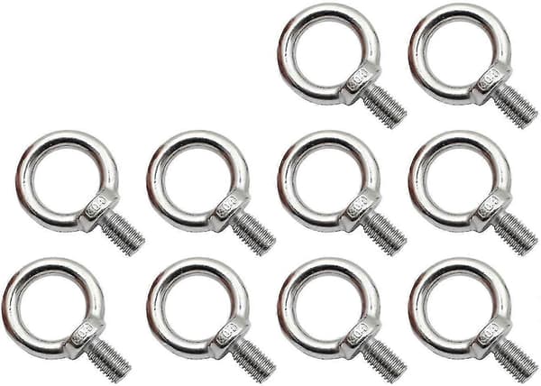 Förpackning med 10 ringbultar M8 i rostfritt stål
