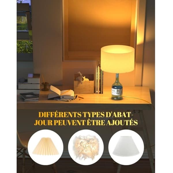 TobeBright E27 Flasklampa Adapterkit med Strömbrytare och EU-kontakt. Guld. 1-pack