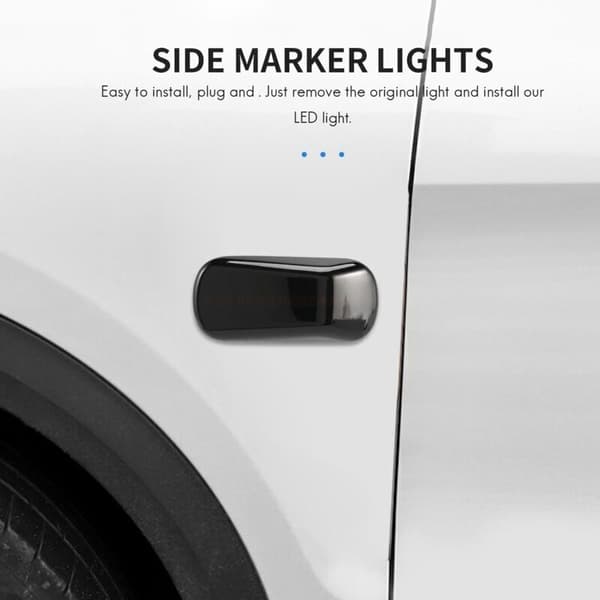 Dynamiska LED-sidoblinkers för svarta fordon