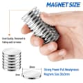 4-pack stark magnet, 30 x 3 mm superstarka neodymmagneter, stark magnet med dubbelhäftande tejp