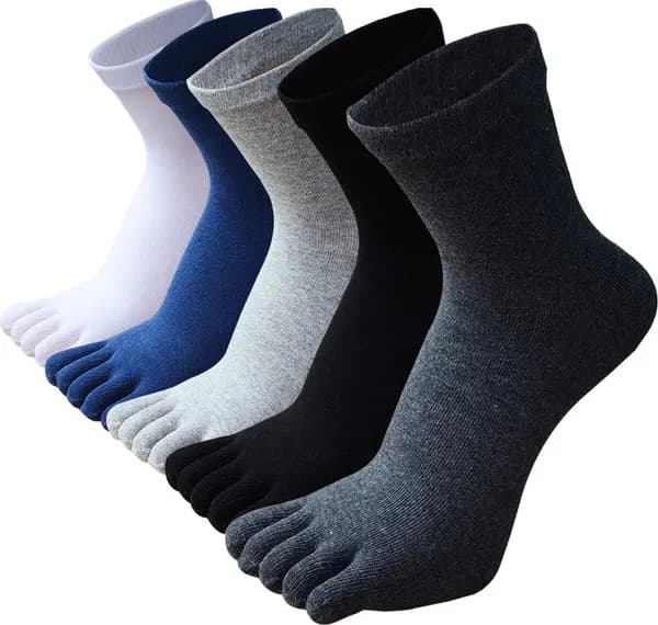 Tåstrumpor - Tåstrumpor - 5-pack - Yogastrumpor - 100% Bomull - Släta tåsömmar - Icke-irriterande sömmar