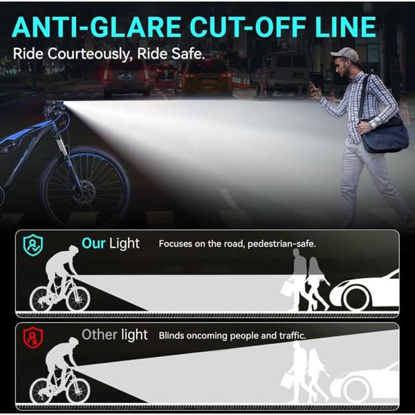 LED-cykelbelysning USB-uppladdningsbar cykellampa (fram och bak) Vattentät cykelbelysning