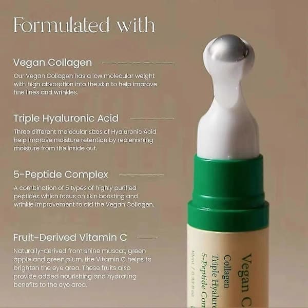 AXIS-Y Högkvalitativt veganskt kollagen ögonserum, reducerar ögonpåsar och mörka ringar. 10 ml per flaska.