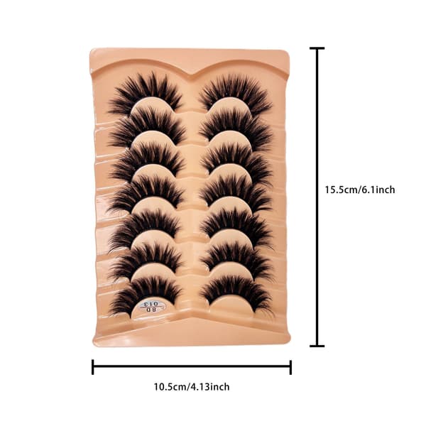 Cat Eye Faux Mink lösögonfransar, Voluminöst 3D-set, 2-pack