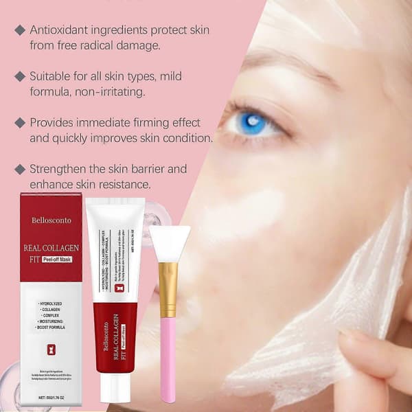 Collagen Peel Off Overnight Mask, Hydrolyserad kollagen ansiktsmask, 50g
