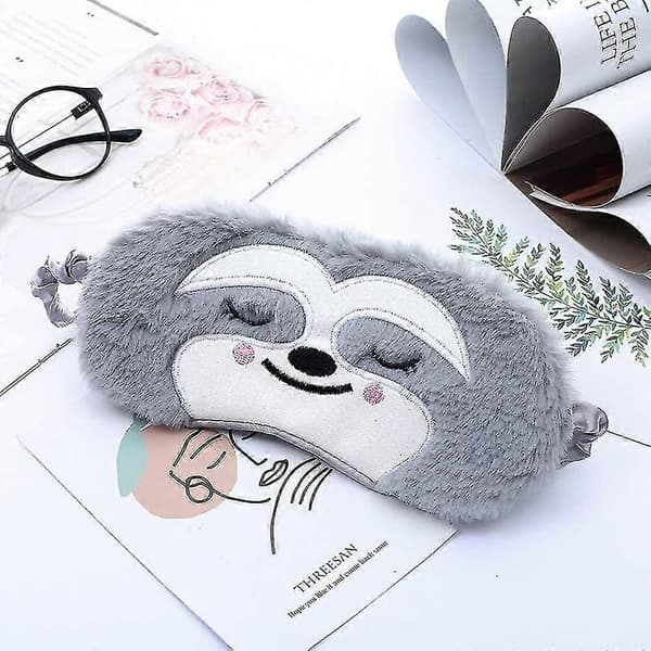 2-pack present rolig ögonmask plysch mjuk silkeslat sömnögonmask