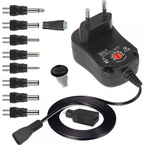 12w 3v 4.5v 5v 6v 7.5v 9v 12v AC DC strömadapter för router. LED-lampa