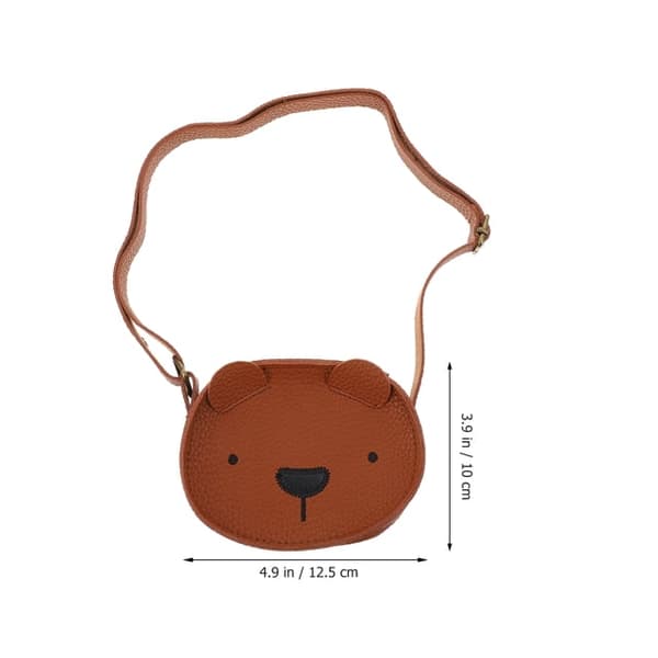 Tecknad björn crossbody-väska, söt djurform, barn.