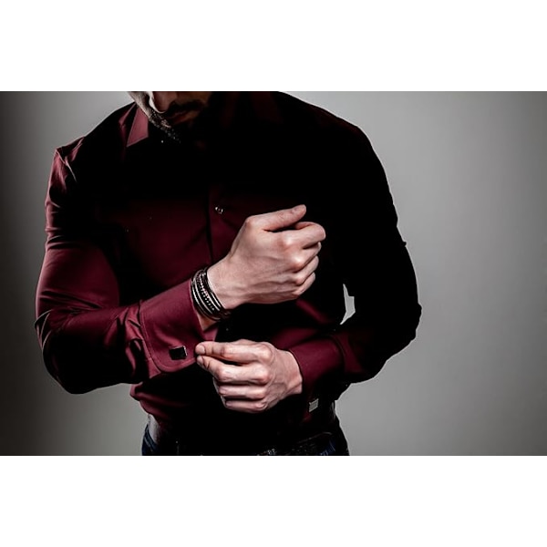 Flätat läderarmband för män (svart/brun), magnetlås, presentförpackning.