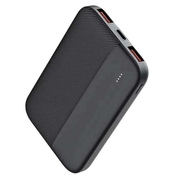 United PB2502 Powerbank 5000 mAh, med USB-A och USB-C-portar - Svart