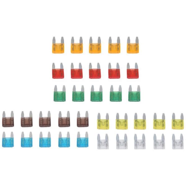 35-pack blandade miniflatstiftssäkringar 5 7.5 10 15 20 25 30 Ampere för bil