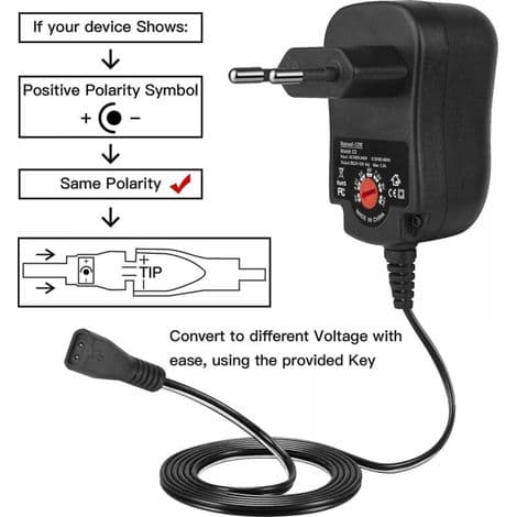 12w 3v 4.5v 5v 6v 7.5v 9v 12v AC DC strömadapter för router. LED-lampa