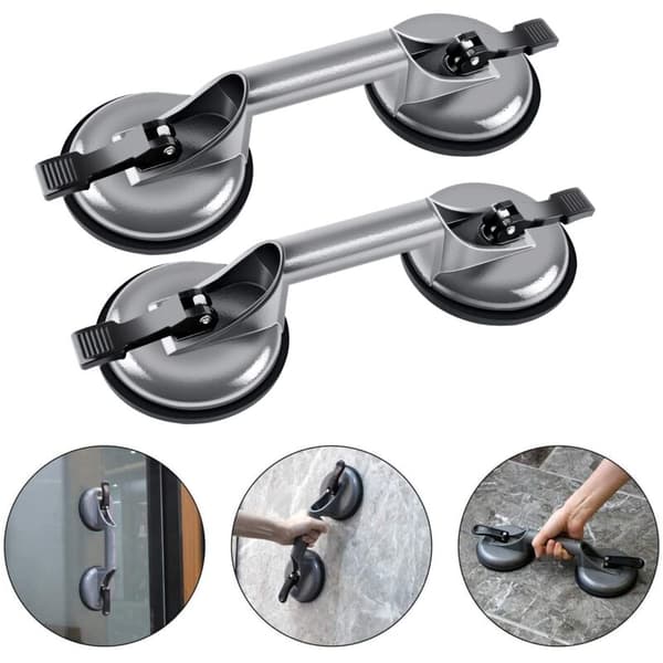 x Dubbla sugkoppar 100 kg. Sugkoppar i aluminium 120 mm Glazier's sugkoppar
