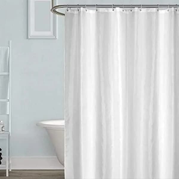 Minimalistiskt vitt duschdraperi – 1,8 m brett x 2,0 m högt – Extra långt