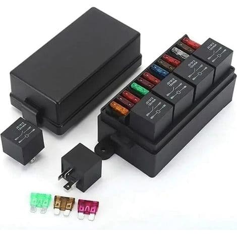 12V säkringsreläbox och förkopplad med 4 förseglade ATC/ATO för bil