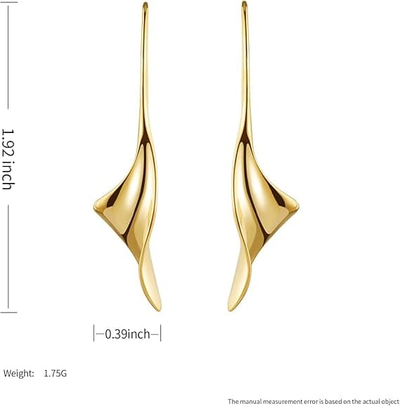 14K guldörhängen för kvinnor, allergivänligt spiraltrådhänge, modesmyckesgåva.