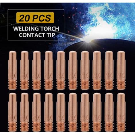 20 kopparkontaktspetsar för 15AK MIG/MAG-svetsbrännare slitdelar (0,8 mm)