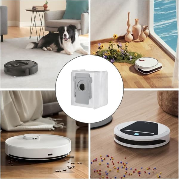 6-pack automatiska Clean Base-påsar för Roomba i7 + i7/Plus + s9/Plus E5 E6 E7 dammsugare. Ersättningstillbehör. Sladdlösa dammsugarpåsar