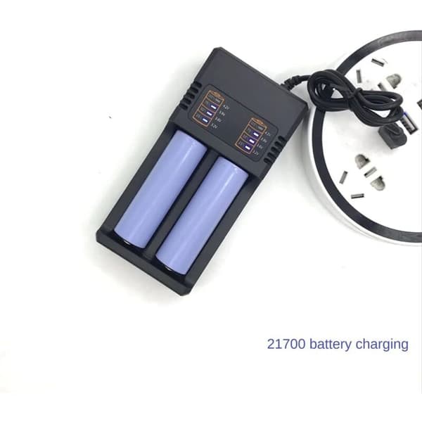 CREA universell smart laddare för 18650-batterier. 2-facks smart USB-laddare för uppladdningsbara batterier.