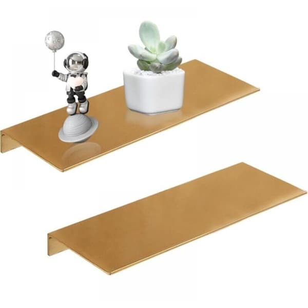 Set med två väggfästen i metall. Modern stil. 30 cm. Lämplig för vardagsrum, kök, sovrum, kontor, etc. Med två installationsmetoder.