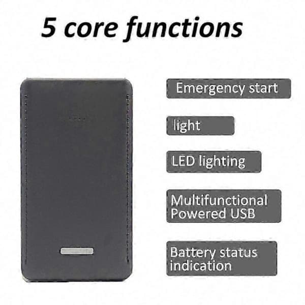 Bärbar 12V 30 000 mAh bilstartare. Extern batteriladdare. Nödbooster