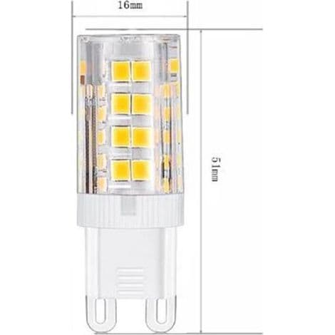 Ersandy G9 5W LED-lampa. Motsvarar 40W. Varmvit 3000k. 220-240V. Ej dimbar. 10-pack [Energiklass A+]