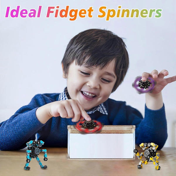 4-pack transformerbara fidget spinners - Stresslindrande sensoriska leksaker för barn, tonåringar och vuxna