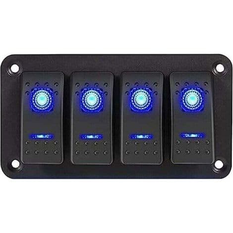 Viplomkopplarpanel. Yachtmodifieringspanel. 12V-24V DC. Aluminiumpanel för bil. Husbil (4 bitar)