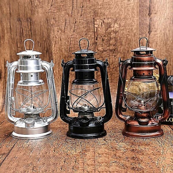 Klassisk retro fotogenlampa 25 cm. Dimbar fotogenlykta