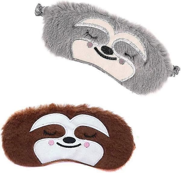 2-pack present rolig ögonmask plysch mjuk silkeslat sömnögonmask