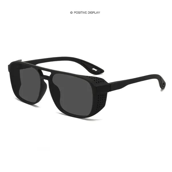 Unisex retro polariserade solglasögon, retro steampunk-stil UV400 skyddsglasögon, svarta.