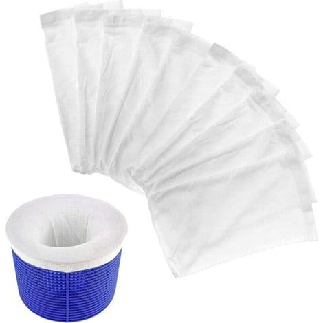 10-pack poolskimmerstrumpor - Tillverkade av slitstark elastisk nylon - För filtrering av löv, gräs, hår, mossa och annat skräp