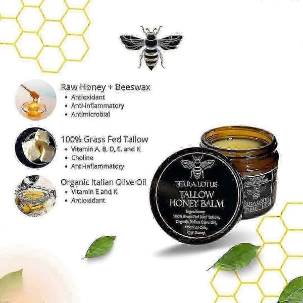 eef Tallow Raw Honey Läppbalsam, 3-pack