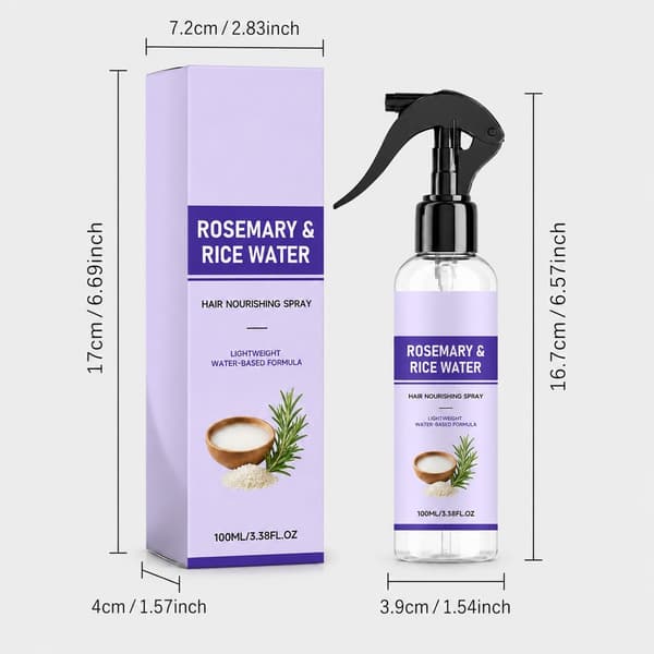 Rosmarin Risvatten Hårspray – För mjukt, glansigt och lätthanterligt hår, 100 ml (3,38 fl oz), 2-pack
